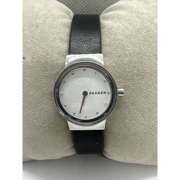 Skagen Freja SKW2668 Women\'s Black Leather Analog Dial Quartz Wrist Watch AEA367 main image 10